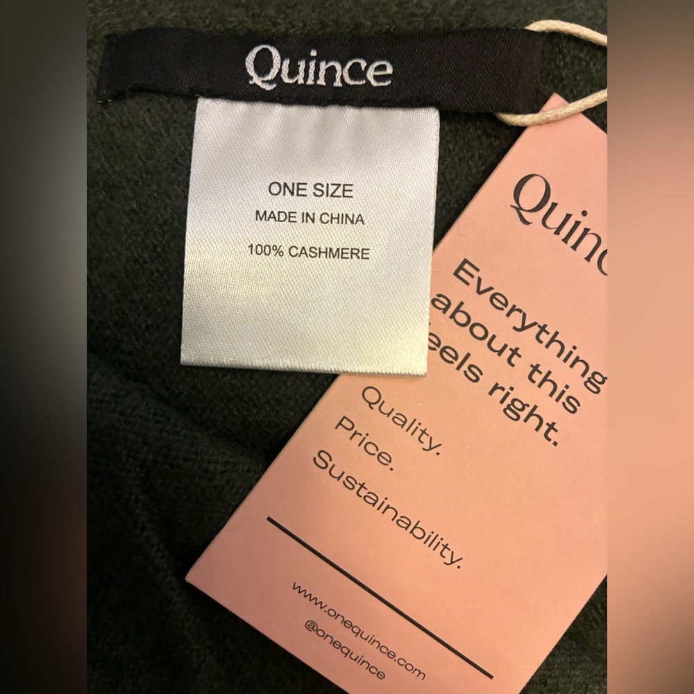 NEW Quince Mongolian Cashmere Wrap - Forest Green - Picture 2 of 4